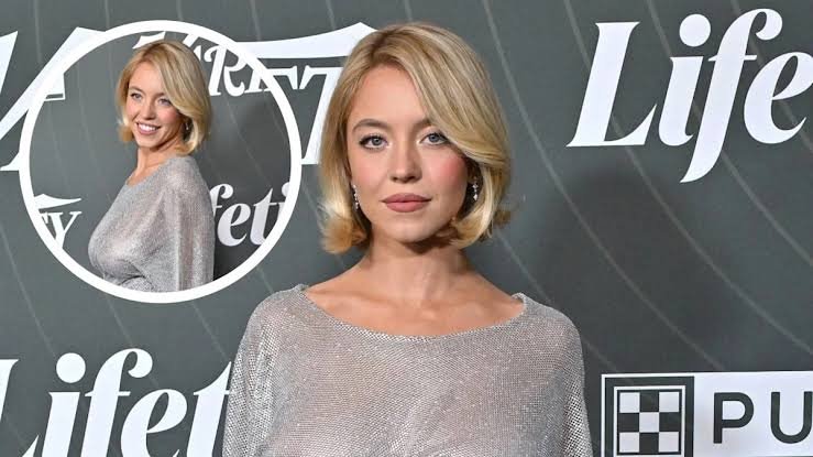 Sydney Sweeney Silver Dress Unblurred